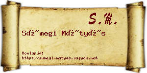 Sümegi Mátyás névjegykártya