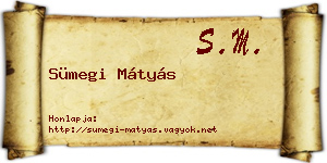 Sümegi Mátyás névjegykártya
