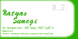 matyas sumegi business card